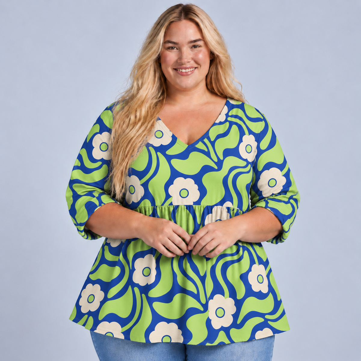 Elodie | Long Blouse with V-Neck