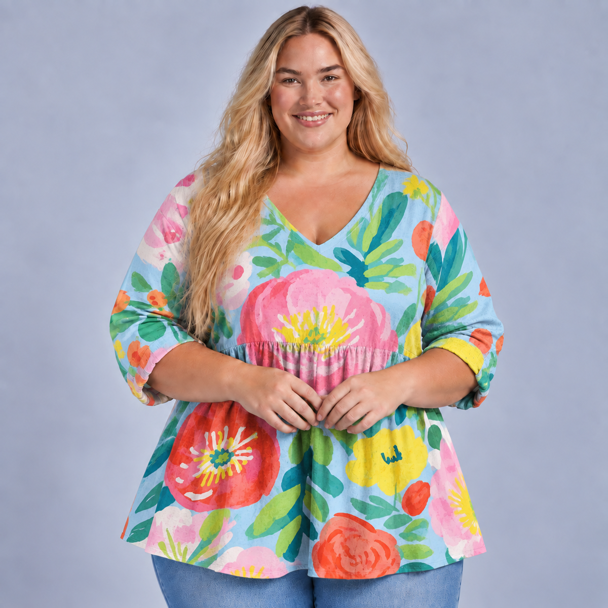 Helene | Long Blouse with V-Neck