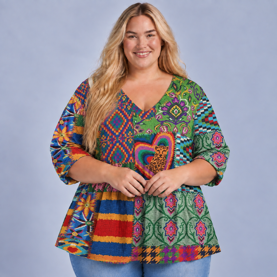 Delphine | Long Blouse with V-Neck