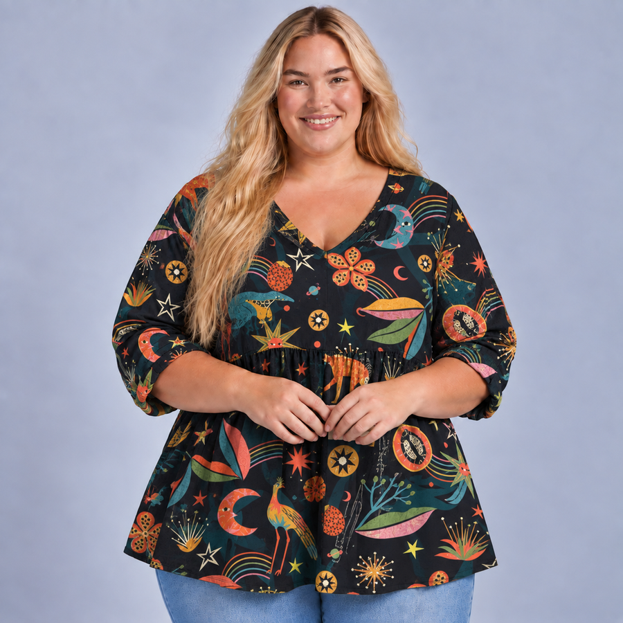 Adeline | Long Blouse with V-Neck