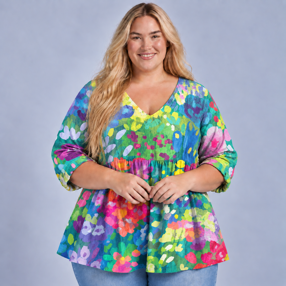 Maelle | Long Blouse with V-Neck