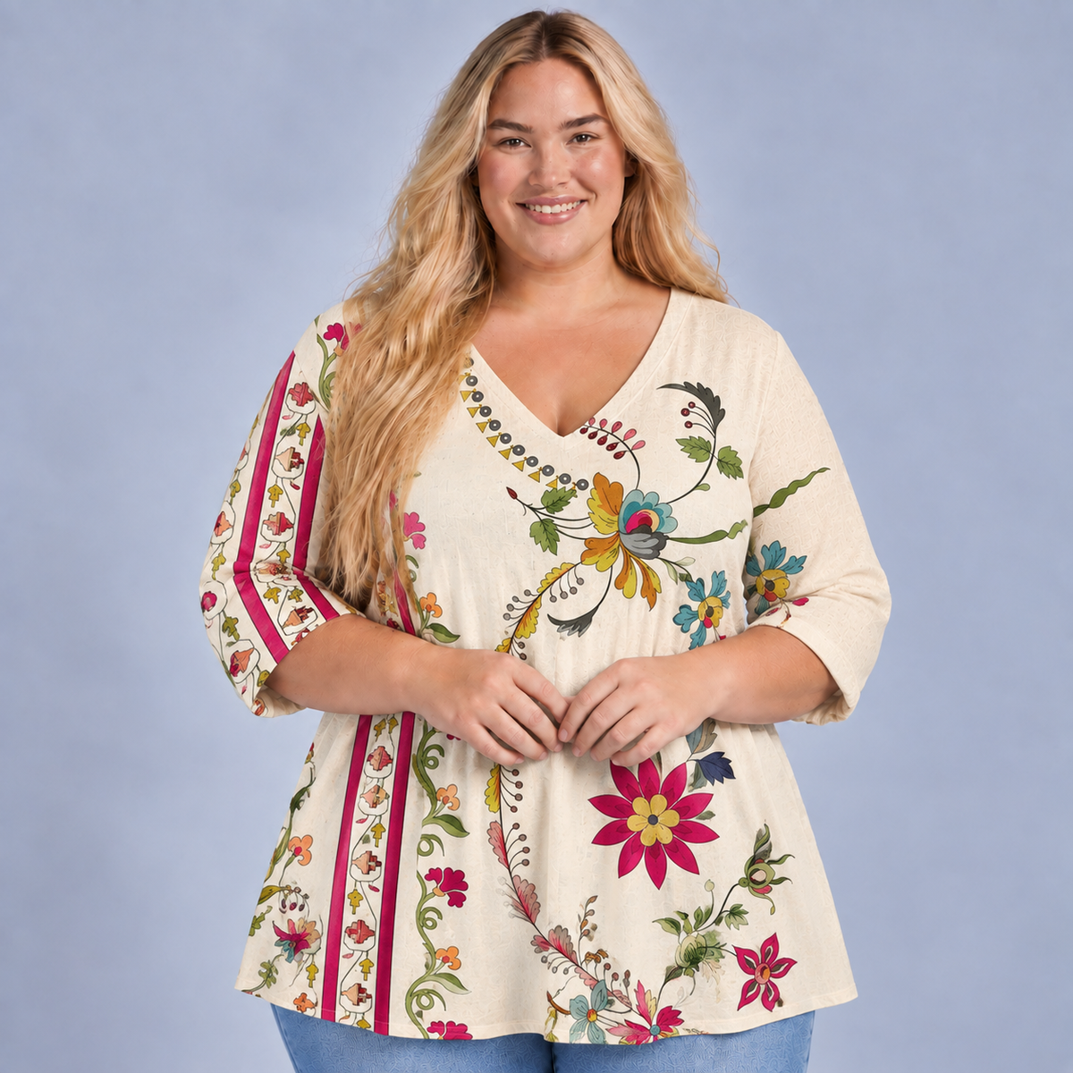 Clara | Long Blouse with V-Neck