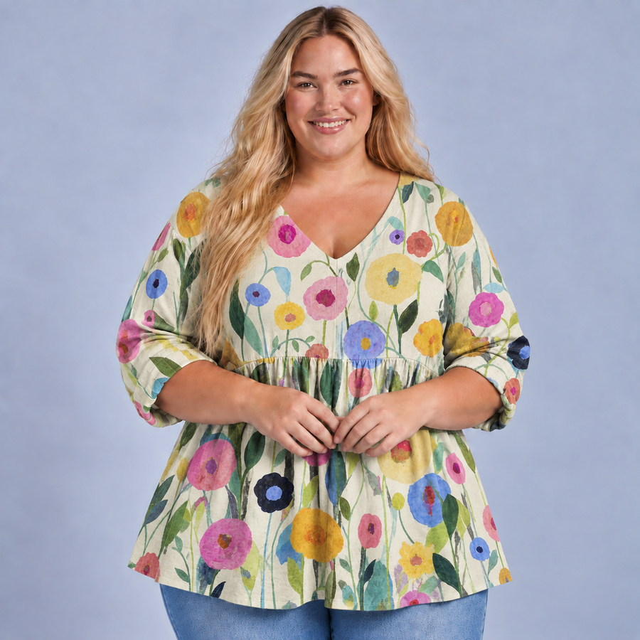 Louise | Long Blouse with V-Neck