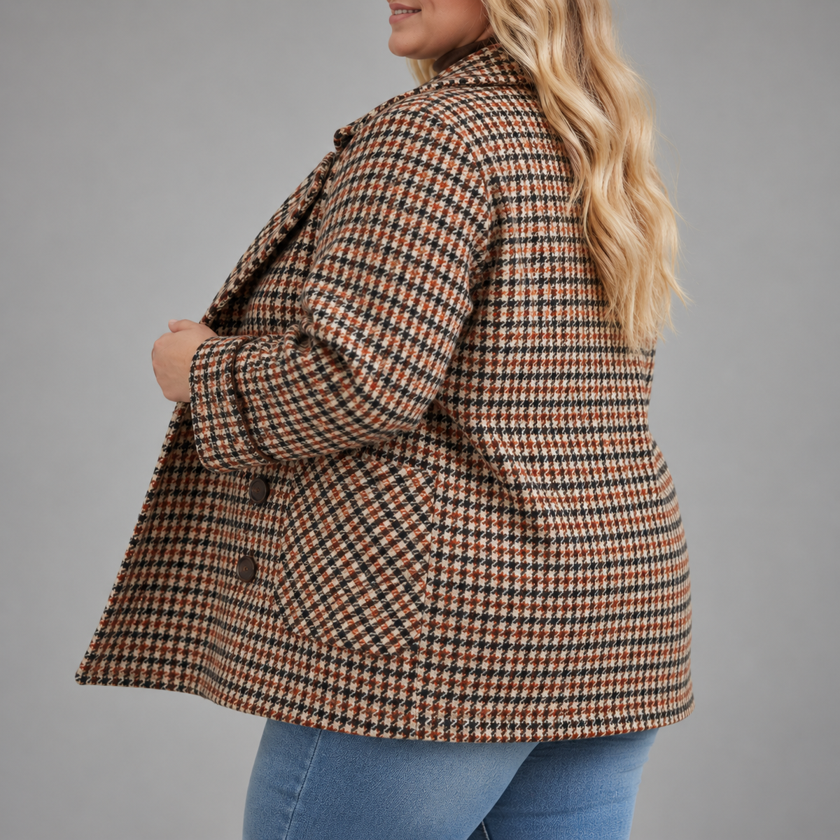 Maristelle | Houndstooth Blazer Coat