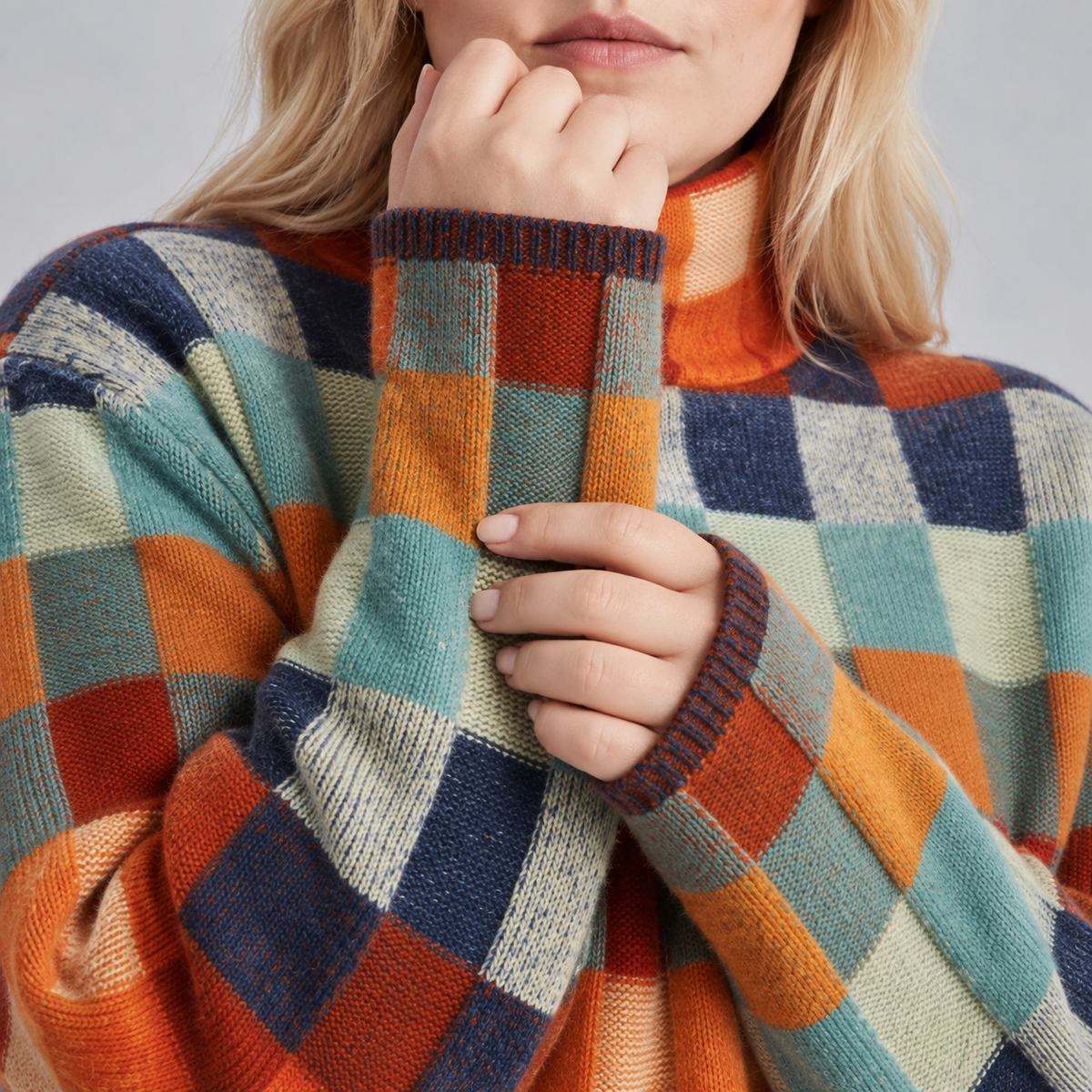 Marielle | Patchwork Turtleneck Sweater