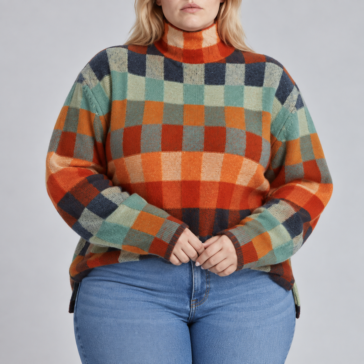 Marielle | Patchwork Turtleneck Sweater