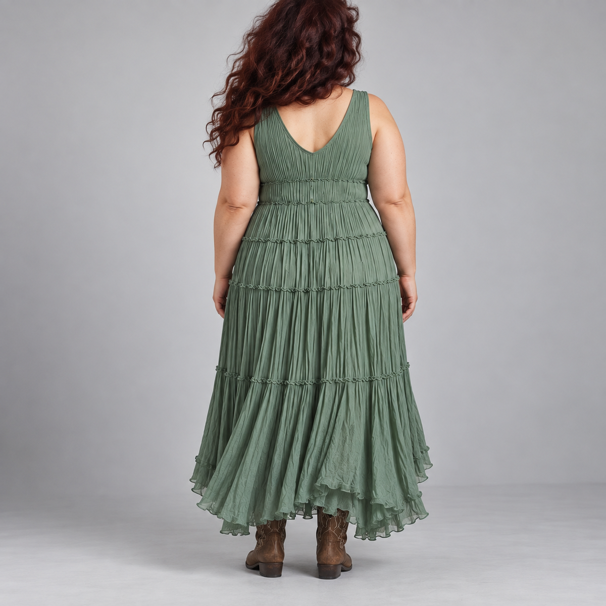 Lucrezia | Gathered V-Neck Maxi Dress