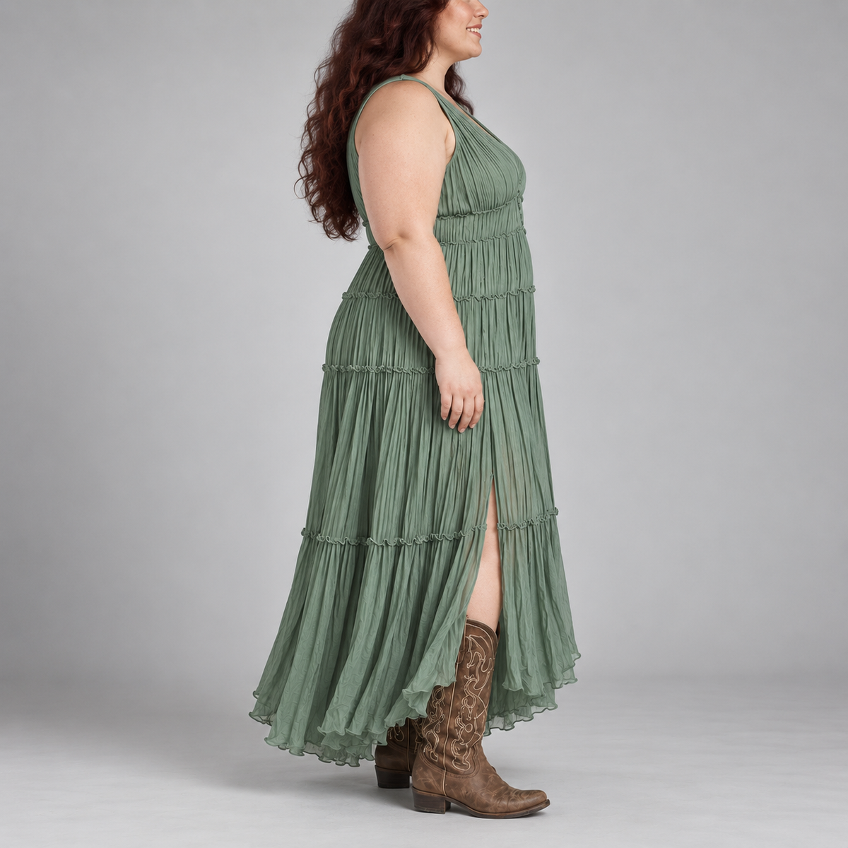 Lucrezia | Gathered V-Neck Maxi Dress