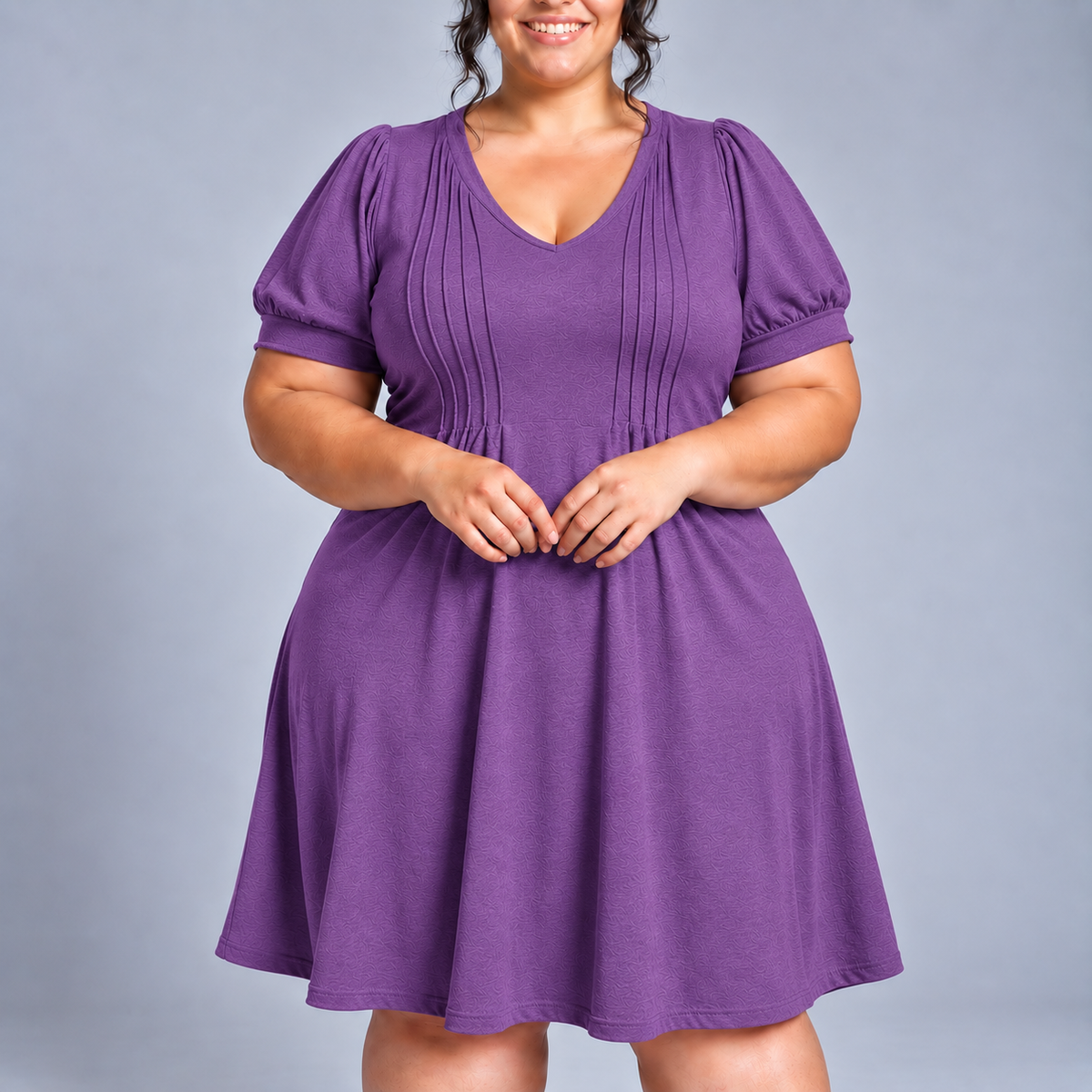 Marielle | Puff-Sleeve U-Neck Dress