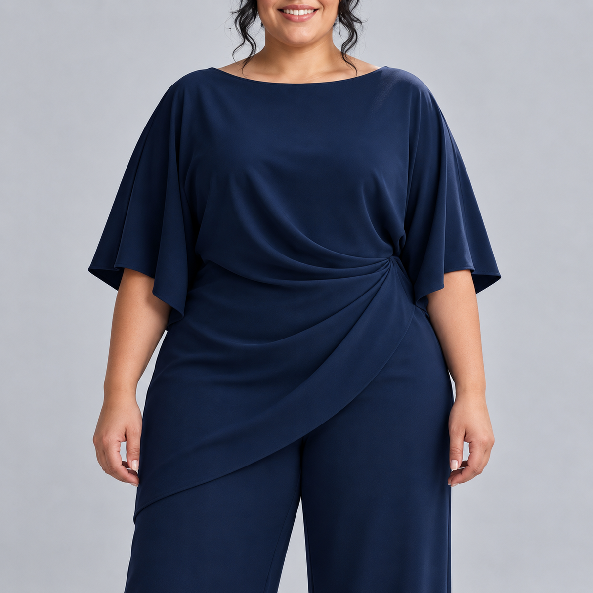 Lucretia Draped Asymmetric Wide-Leg Set