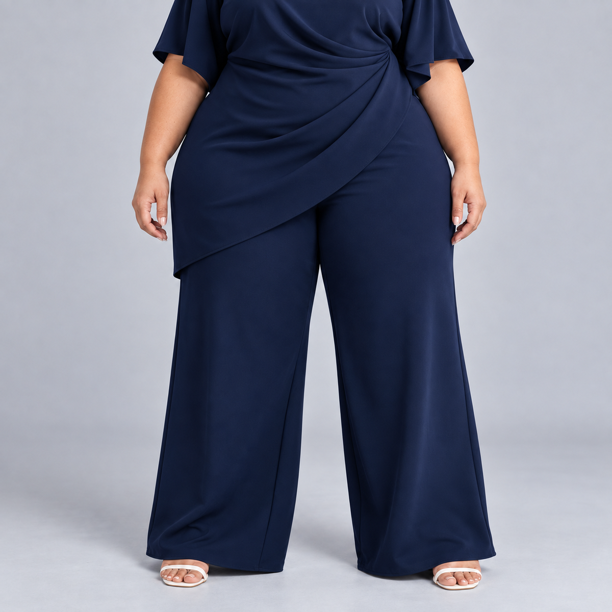Lucretia Draped Asymmetric Wide-Leg Set