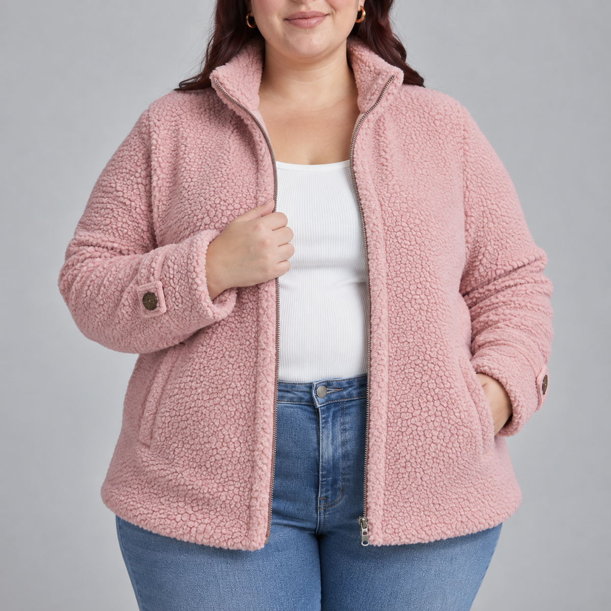 Marissa | Teddy Fleece Zip-Up Coat