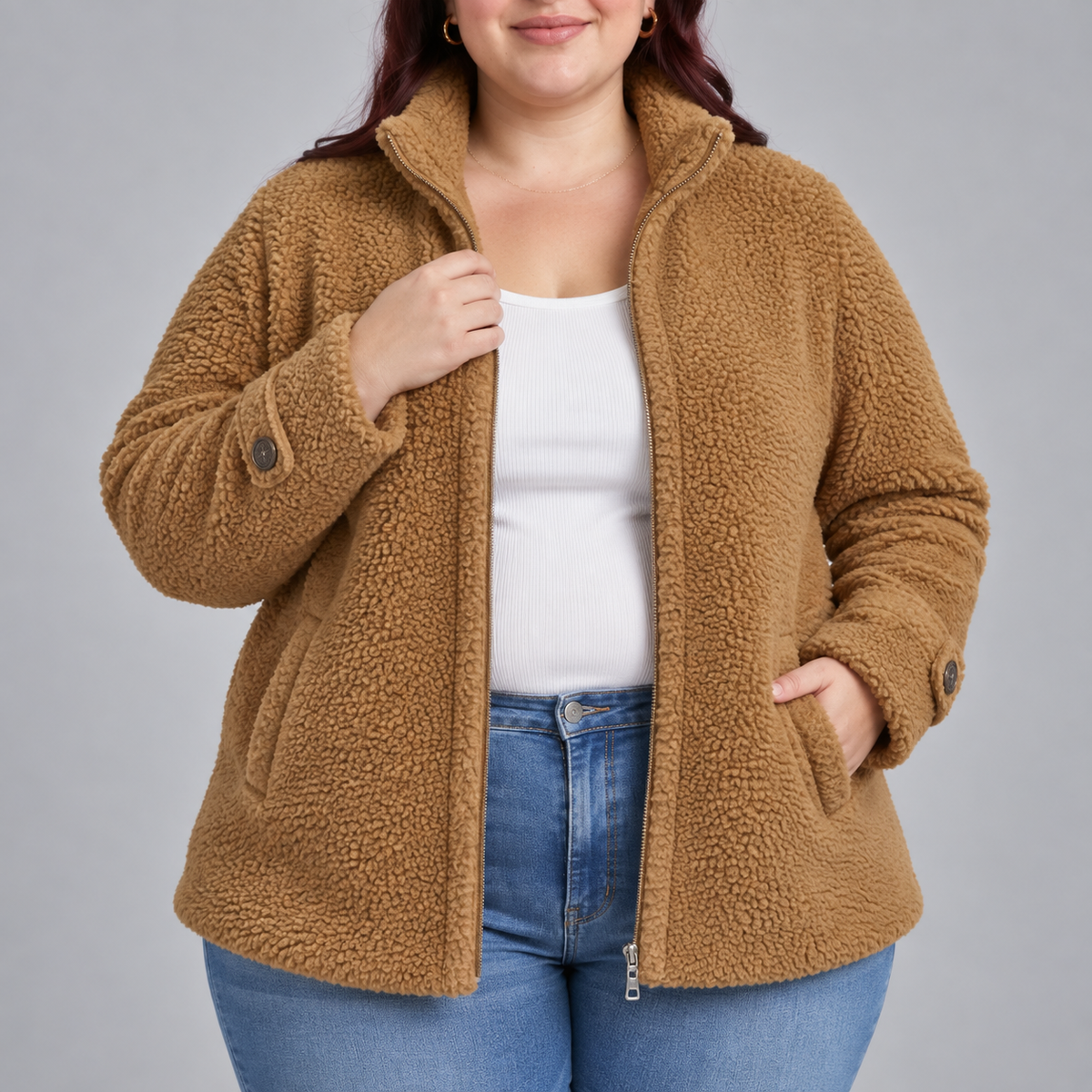 Marissa | Teddy Fleece Zip-Up Coat