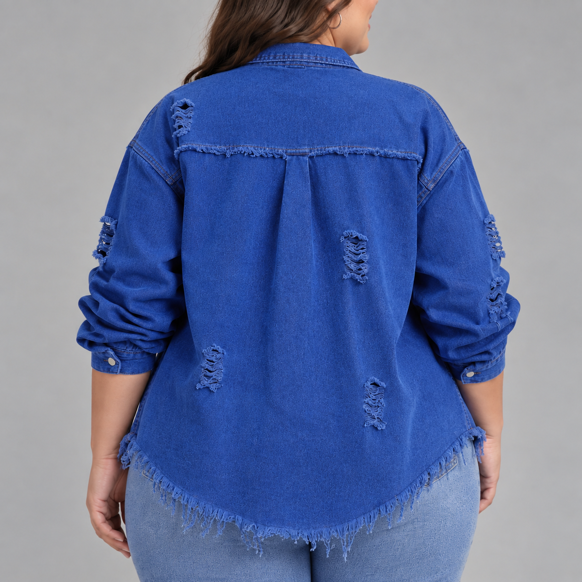 Nadine | Distressed Denim Blazer