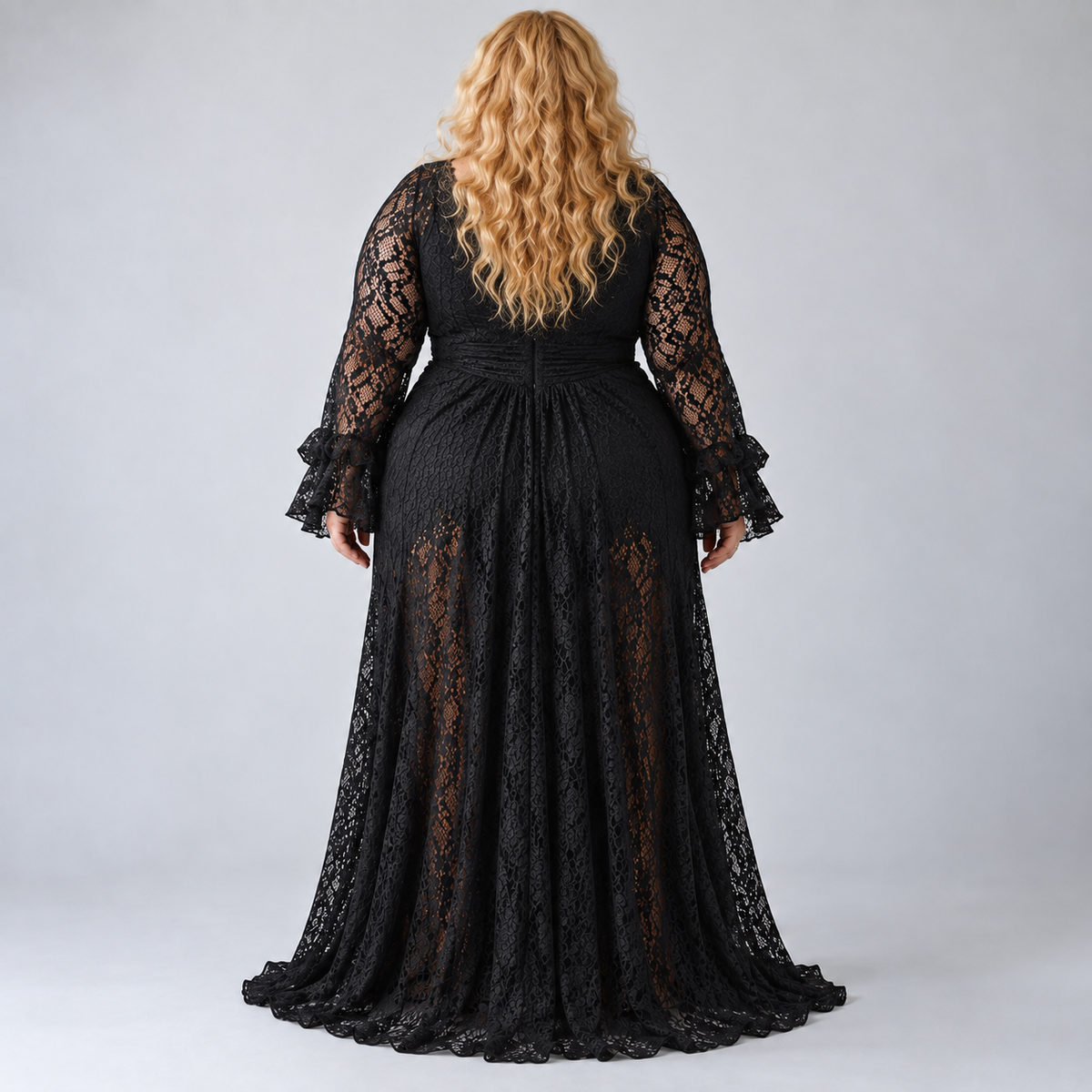 Morgana | Black Plunge V-Neck Maxi Dress