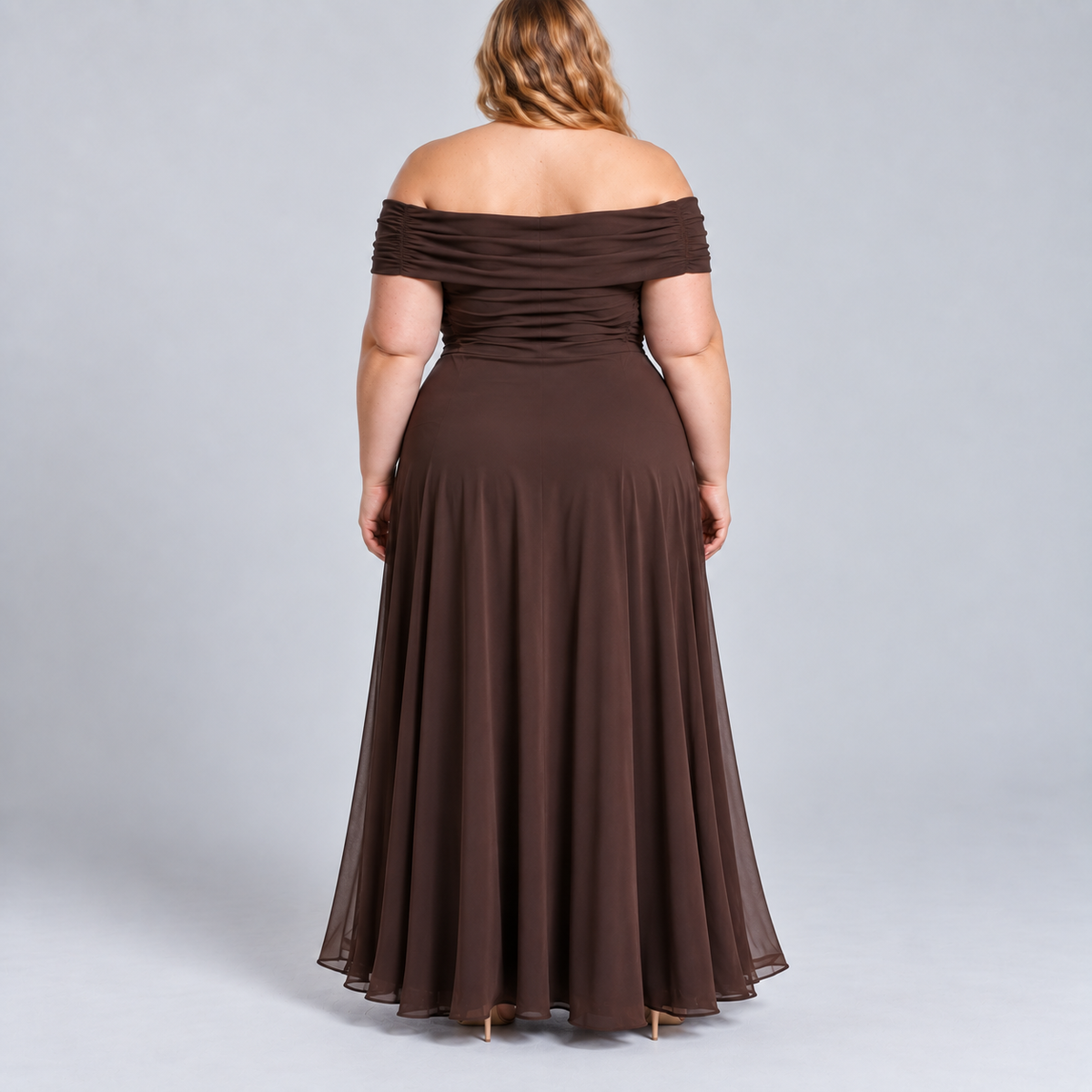 Rosetta | Chocolate One-Shoulder Maxi Dress