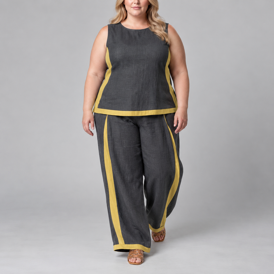 Piper | Contrast-Trim Two-Piece Set