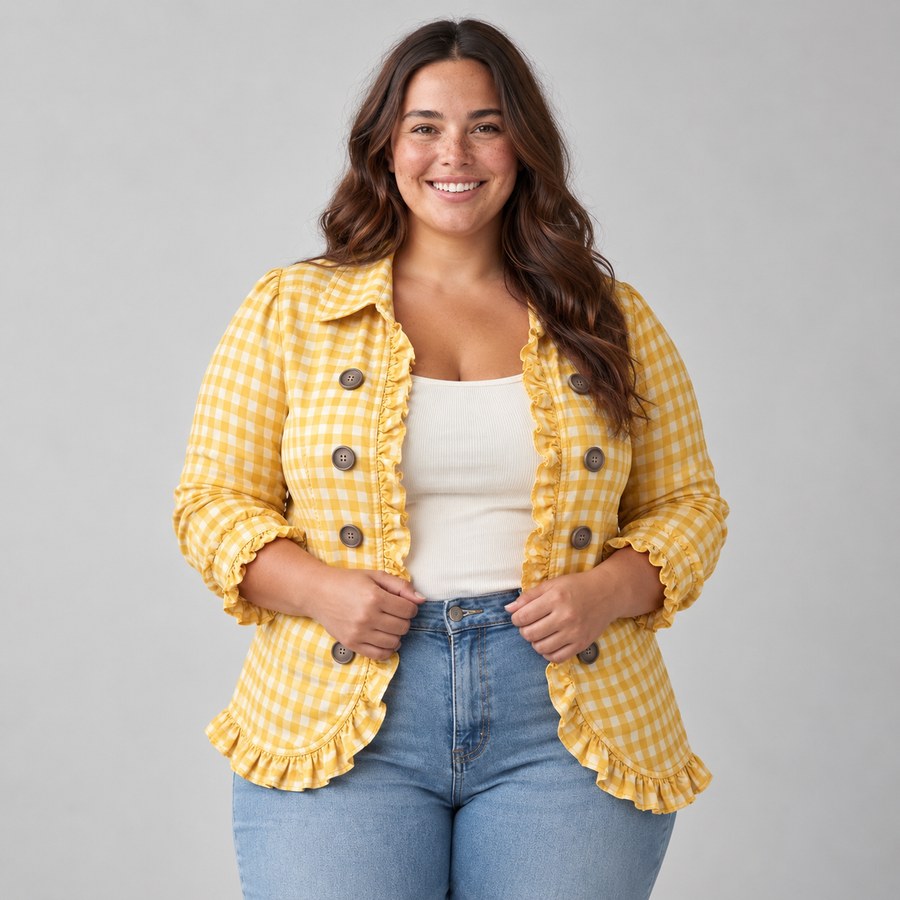 Zelda – Gingham Frill Jacket