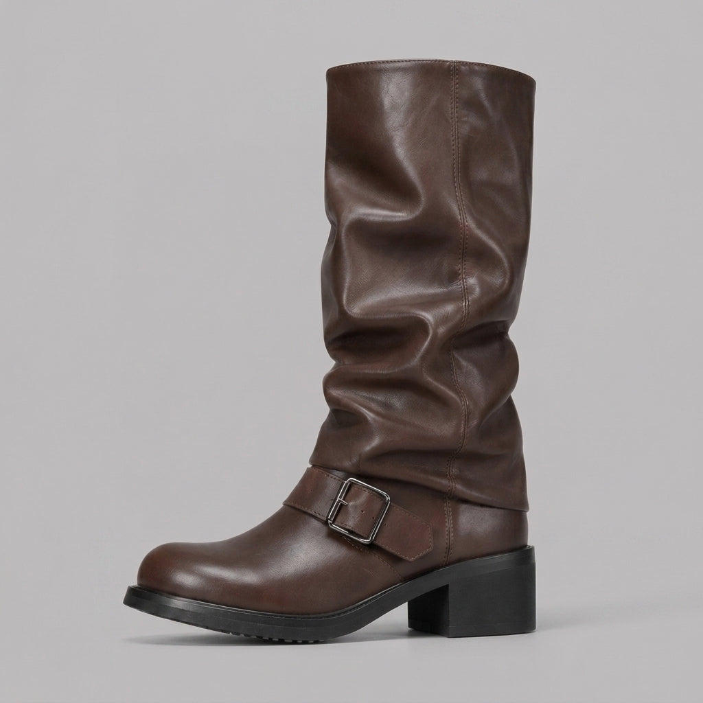 Avery | Knee-High Biker Boots