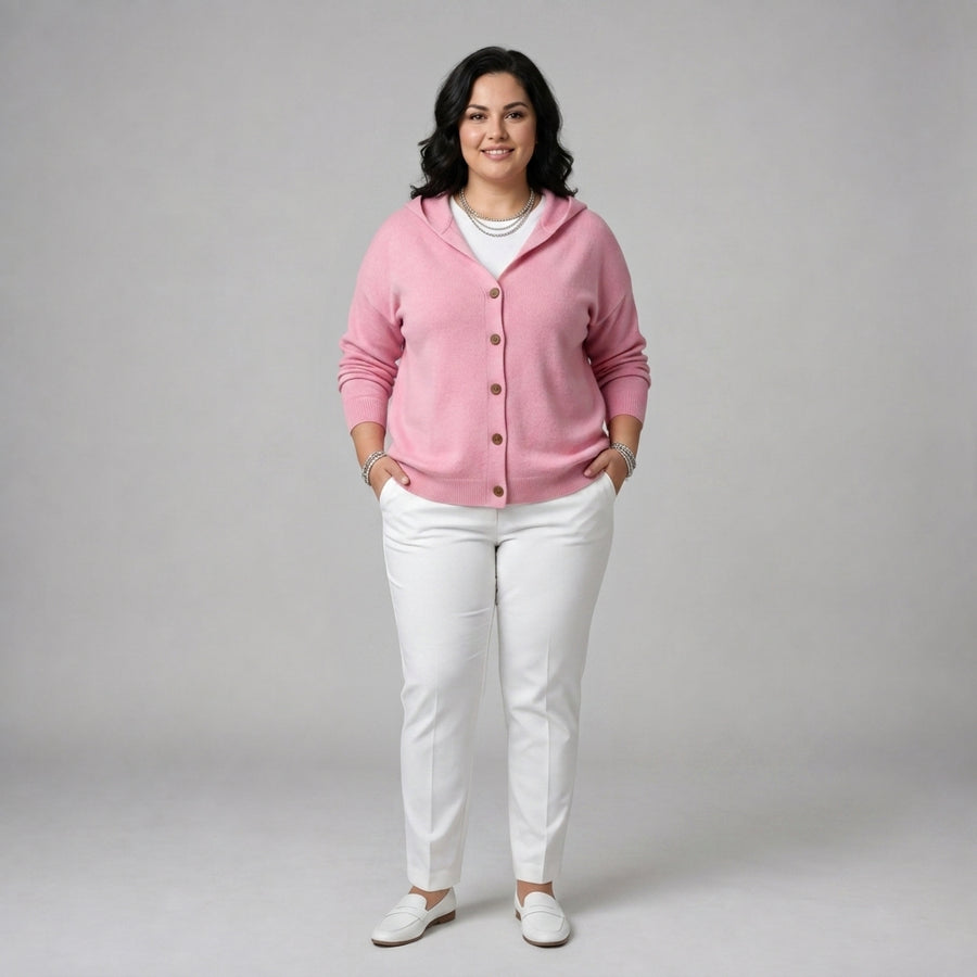 Darienne | Hooded Button Up Knit Cardigan