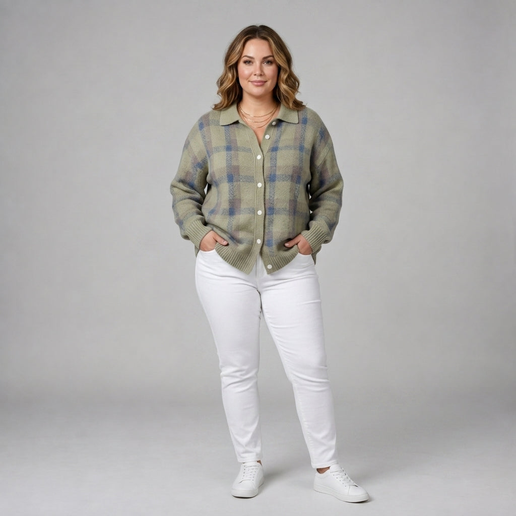 Etta | Checked Button Up Cardigan
