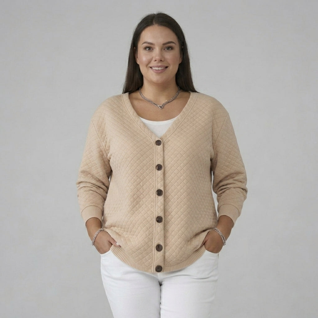 Laverne | Quilted Button Front Cardigan