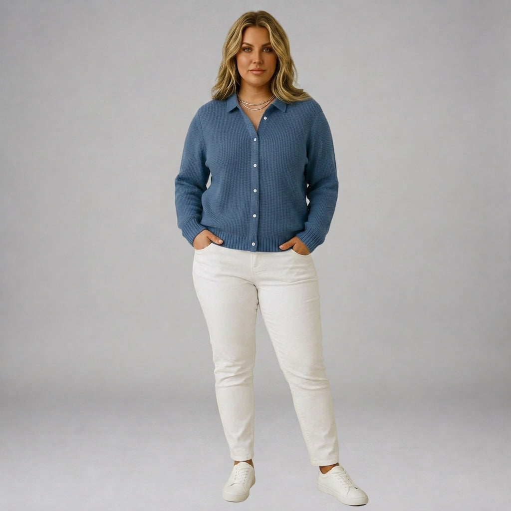 Camille | Textured Button Front Cardigan