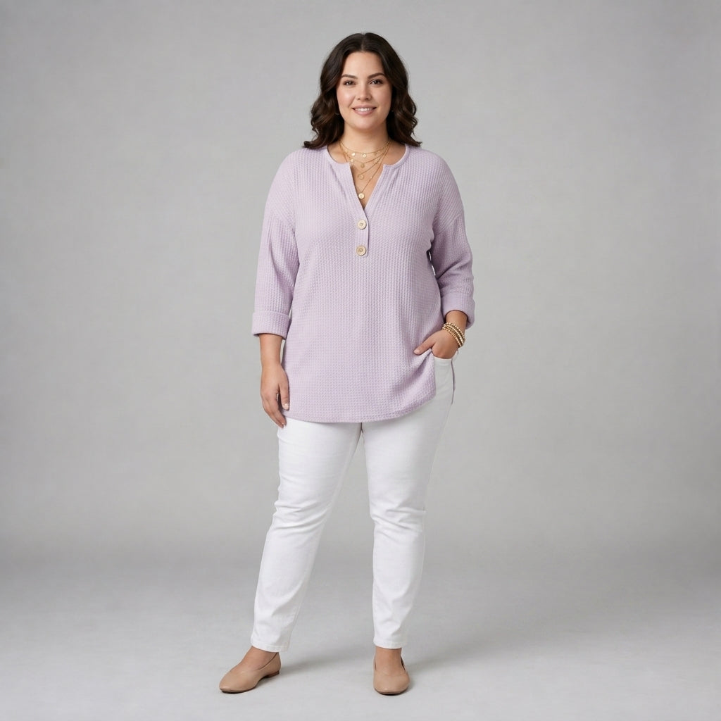 Lucinda | Henley Button Top