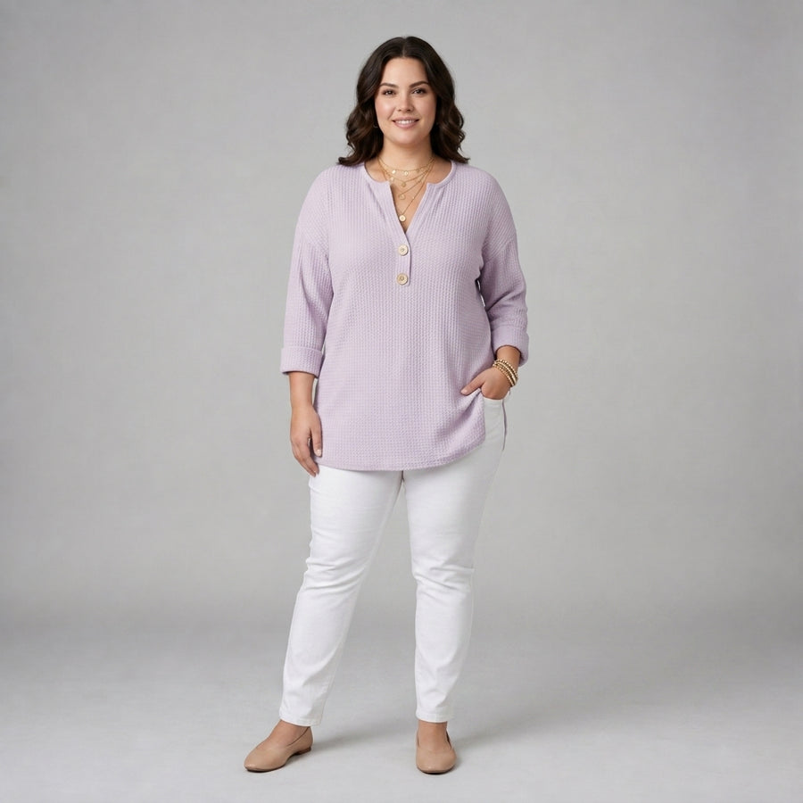Lucinda | Henley Button Top