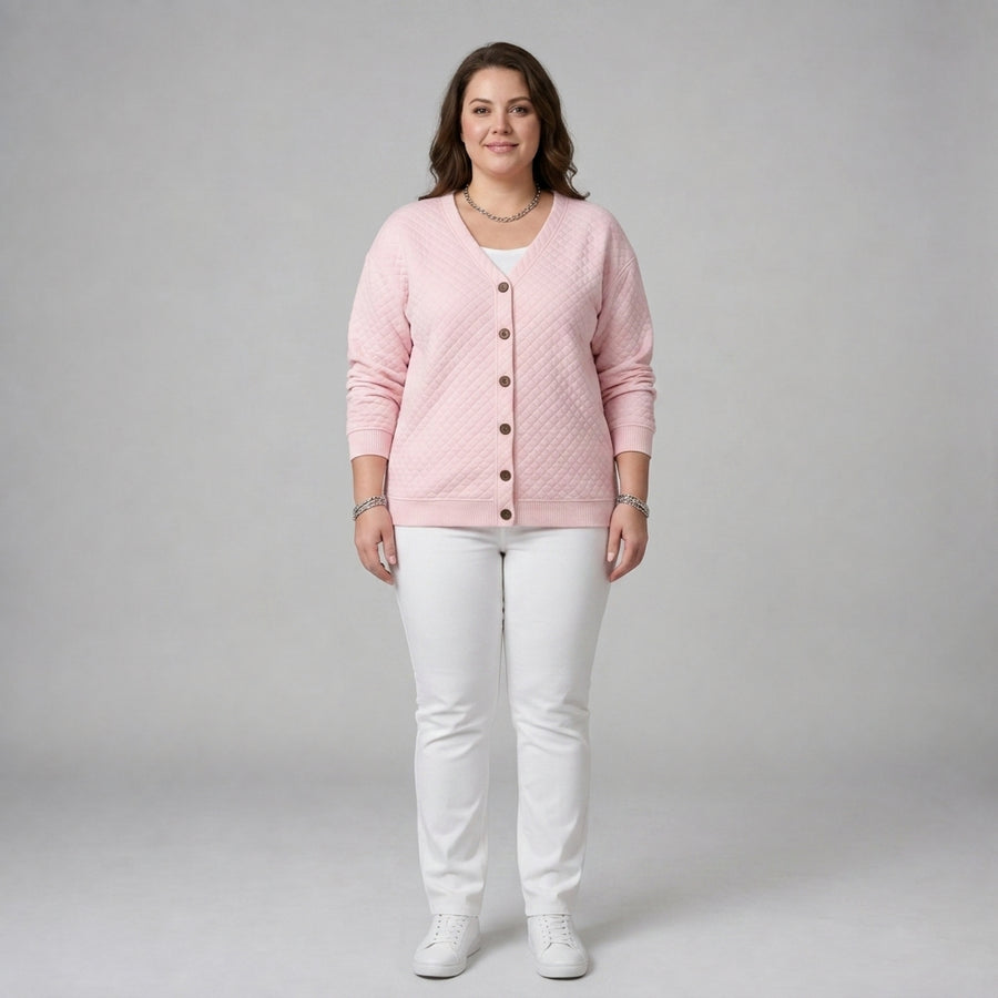 Laverne | Quilted Button Front Cardigan