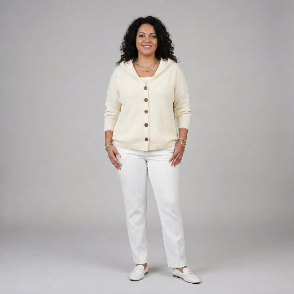 Darienne | Hooded Button Up Knit Cardigan