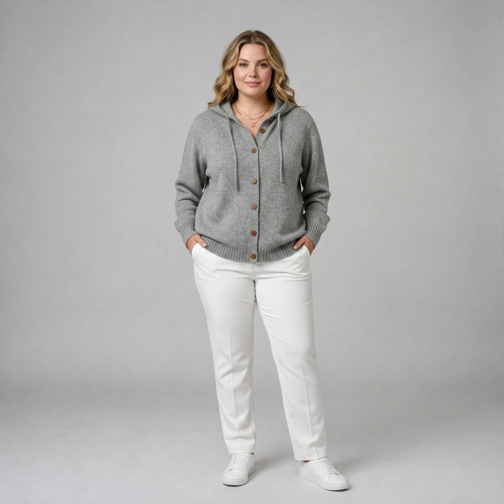 Brenda | Cosy Button Cardigan Hoodie
