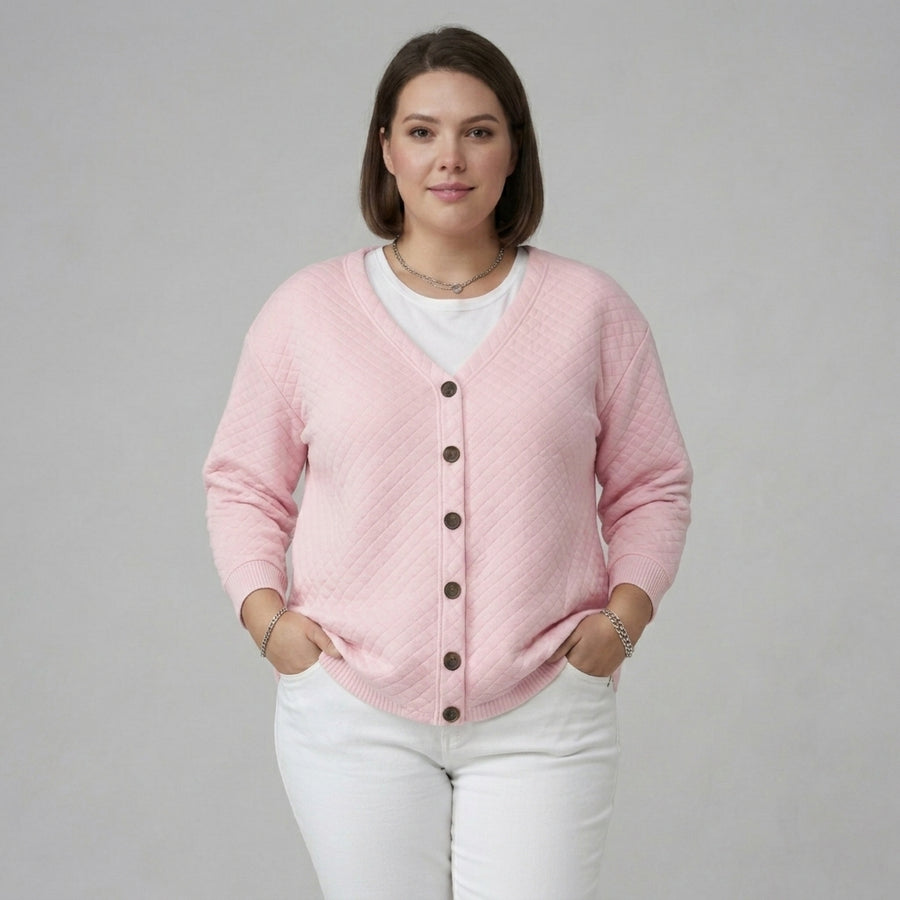 Laverne | Quilted Button Front Cardigan
