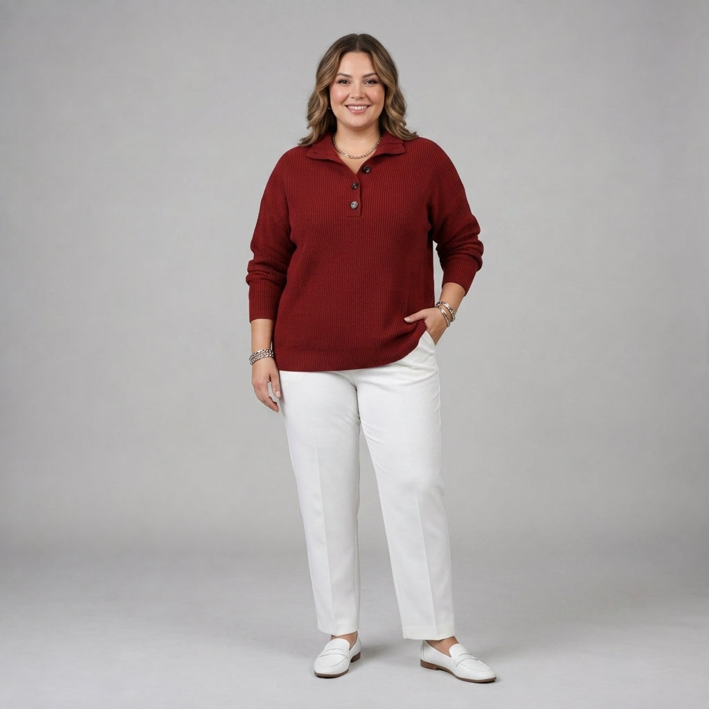 Florence | V Neck Polo Jumper