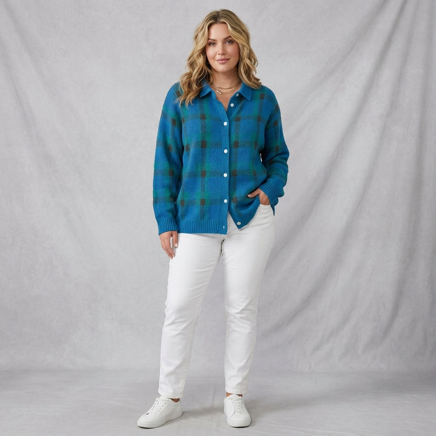 Camilla | Brushed Plaid Cardigan