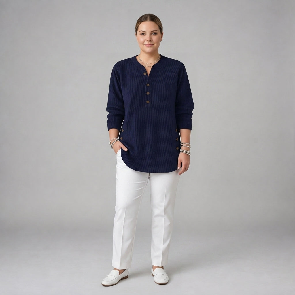 Neva | Button Henley Tunic