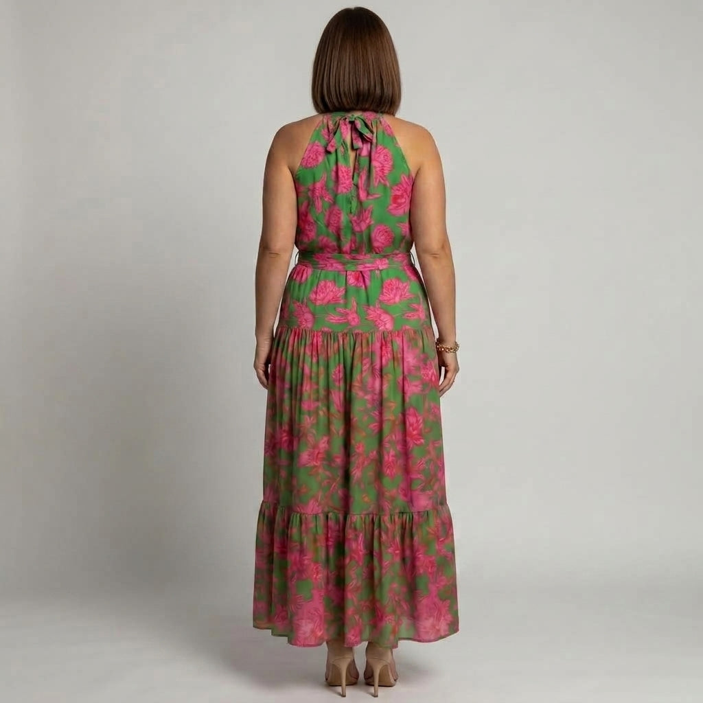 Rowen | Draped Halter Midi Dress