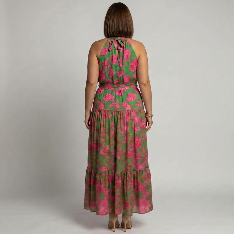 Rowen | Draped Halter Midi Dress