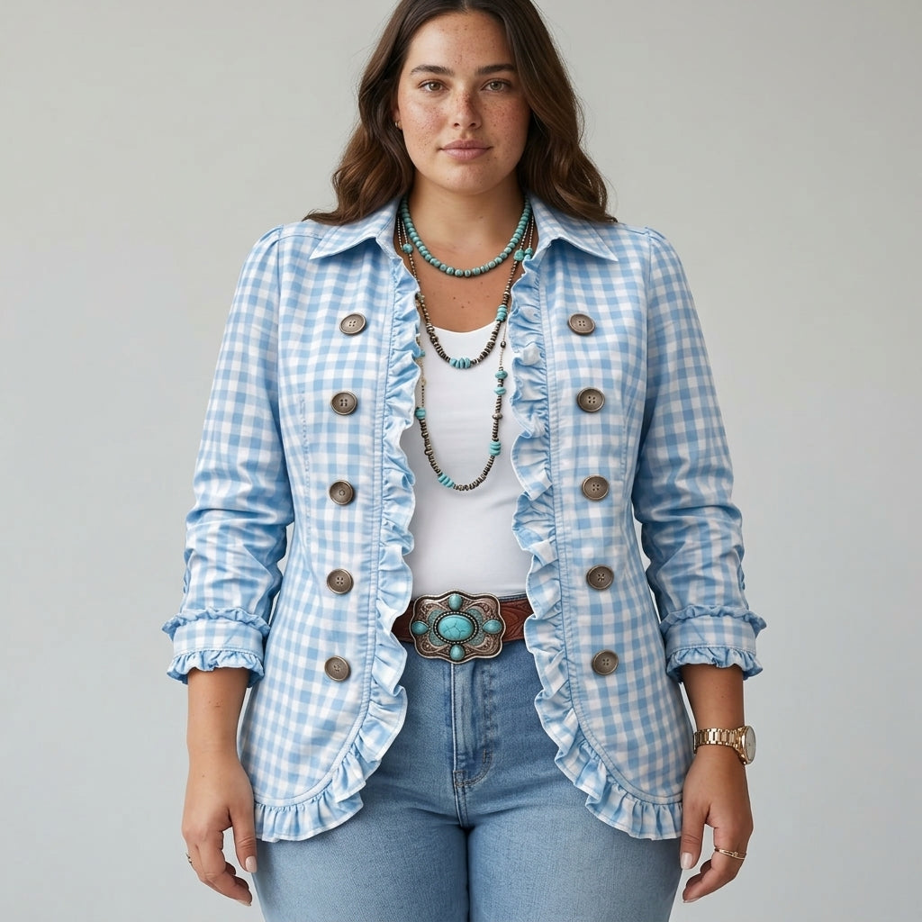 Zelda – Gingham Frill Jacket