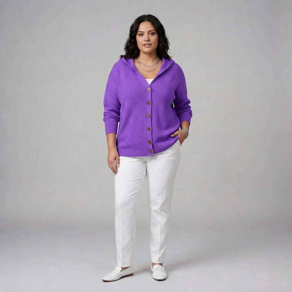 Darienne | Hooded Button Up Knit Cardigan