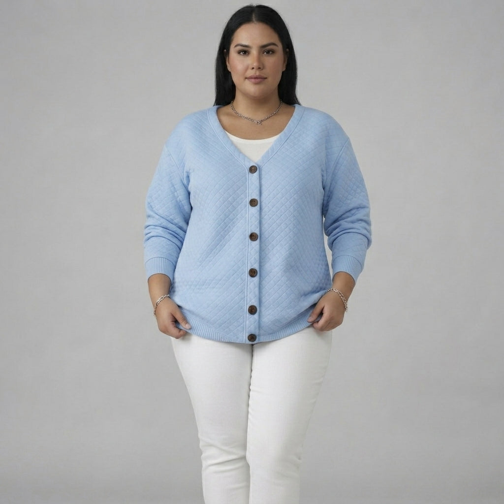 Laverne | Quilted Button Front Cardigan