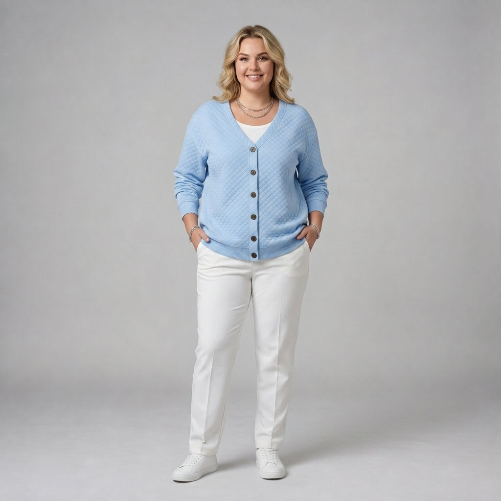 Laverne | Quilted Button Front Cardigan
