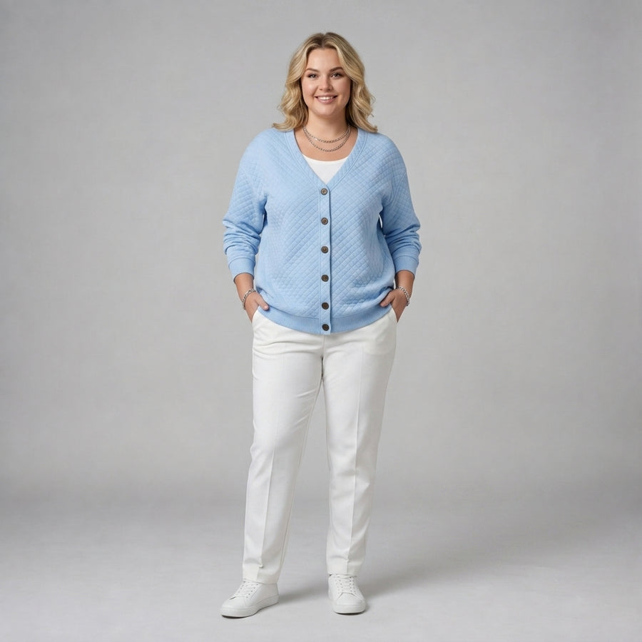 Laverne | Quilted Button Front Cardigan