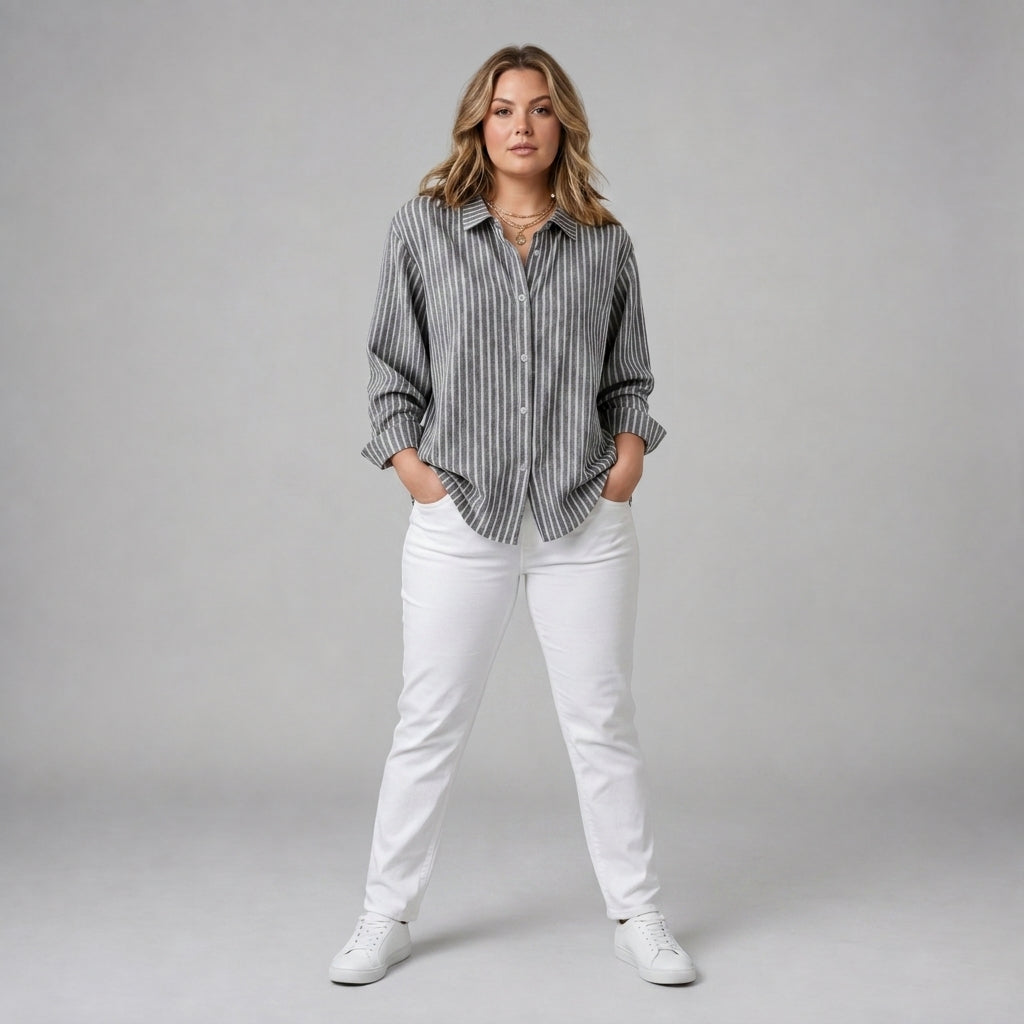 Jacqueline | Striped Button Down Shirt