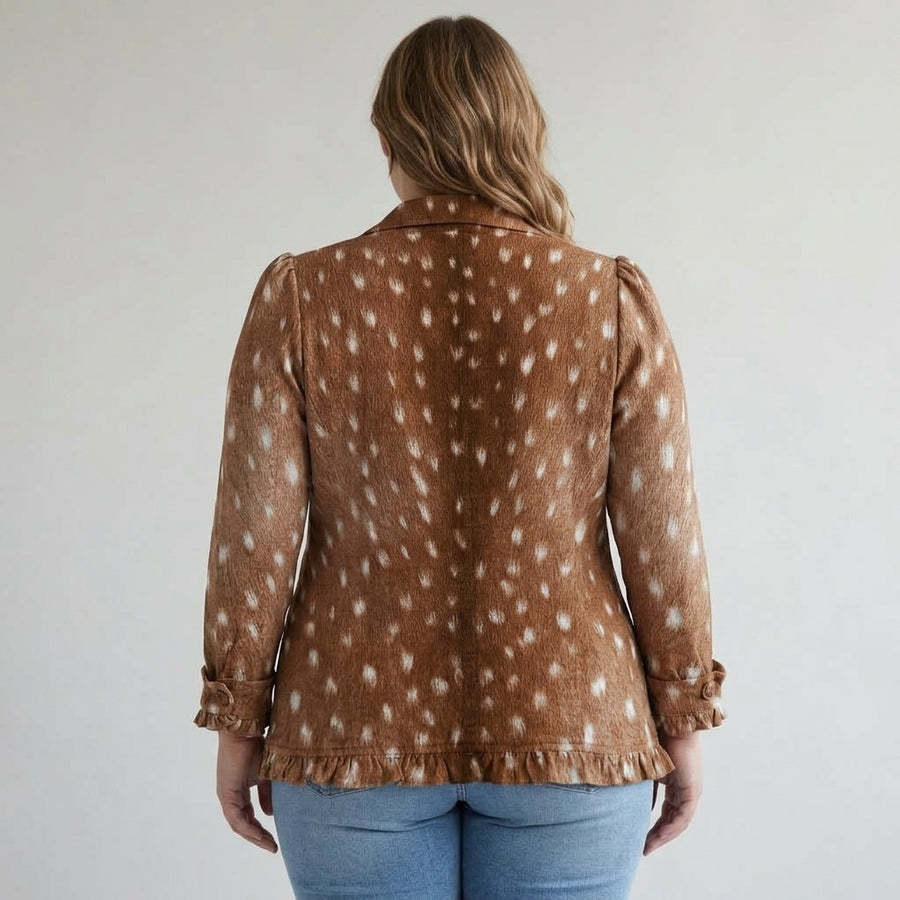 Charity - Animal Print Frill Jacket