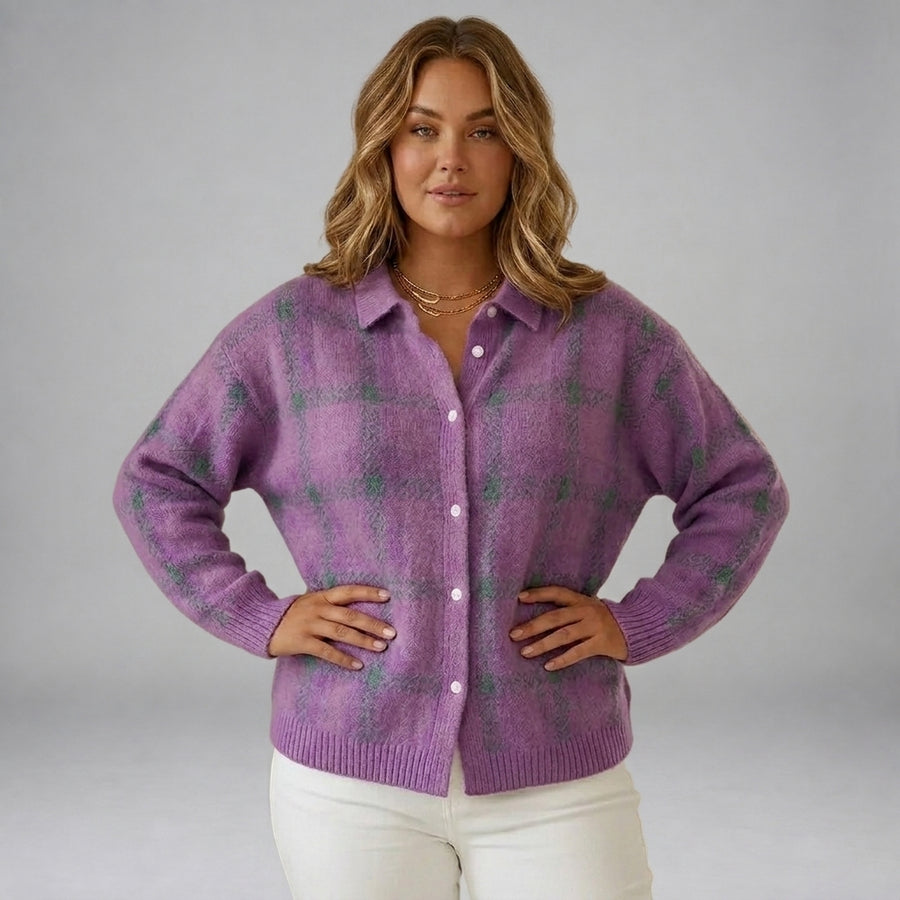 Joanna | Relaxed Checked Cardigan