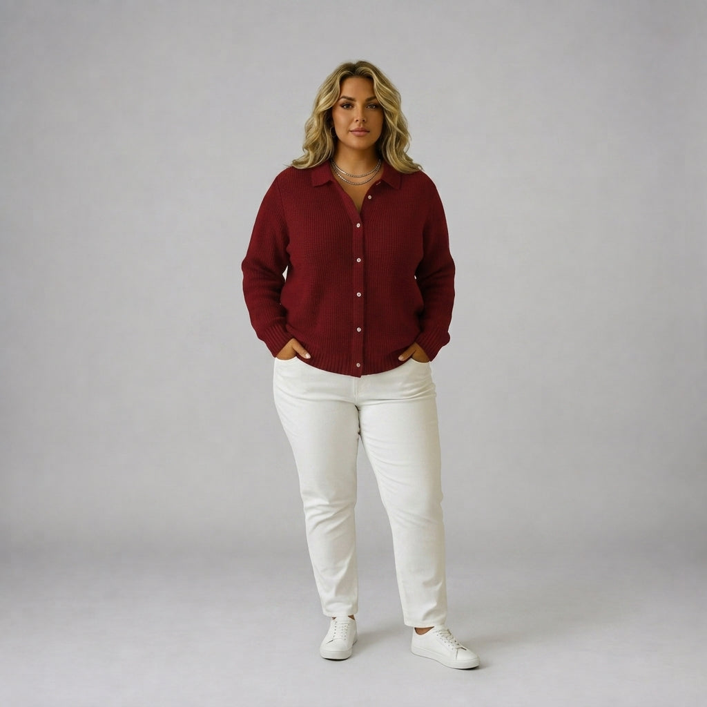 Camille | Textured Button Front Cardigan