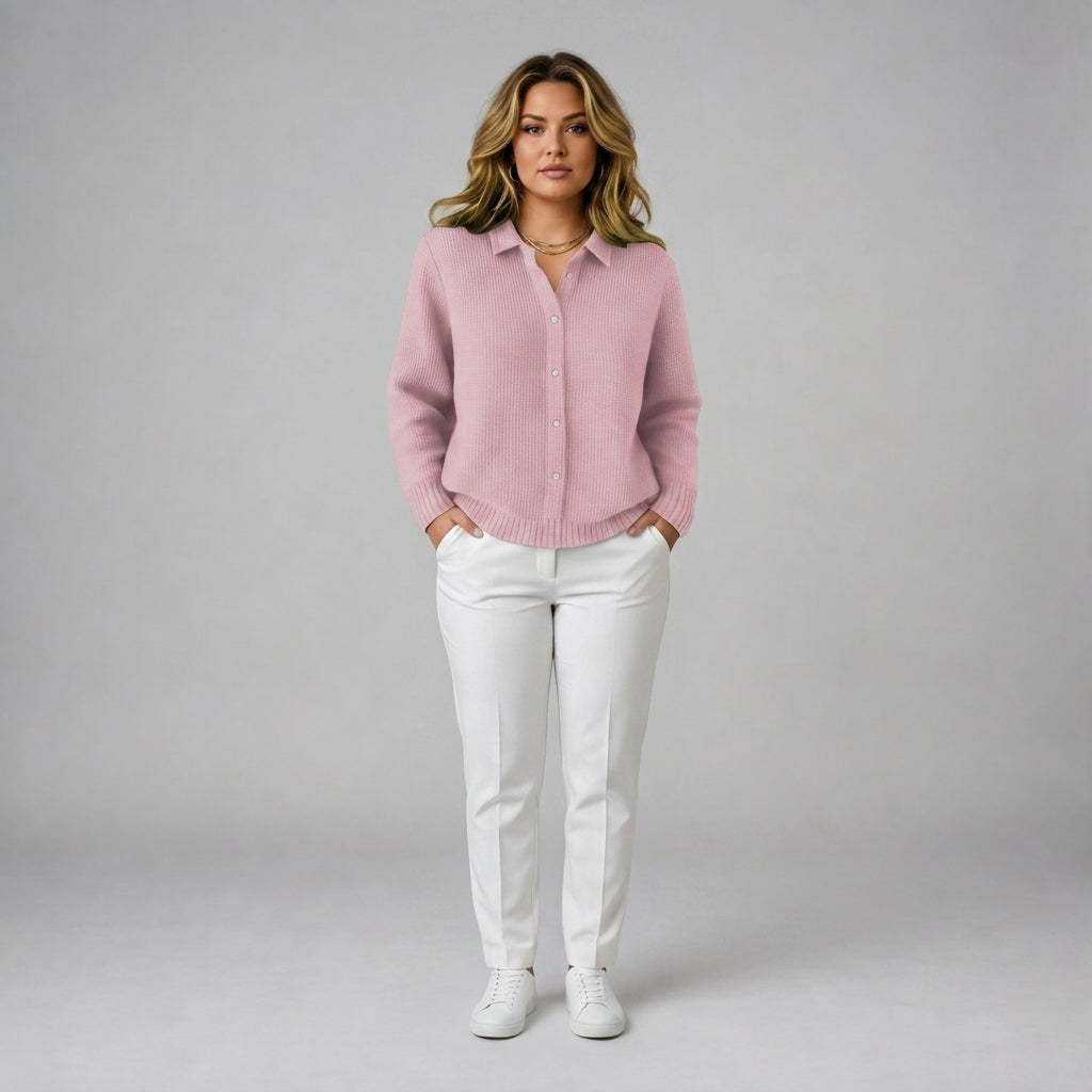 Arabella | Textured Knit Button Up Cardigan