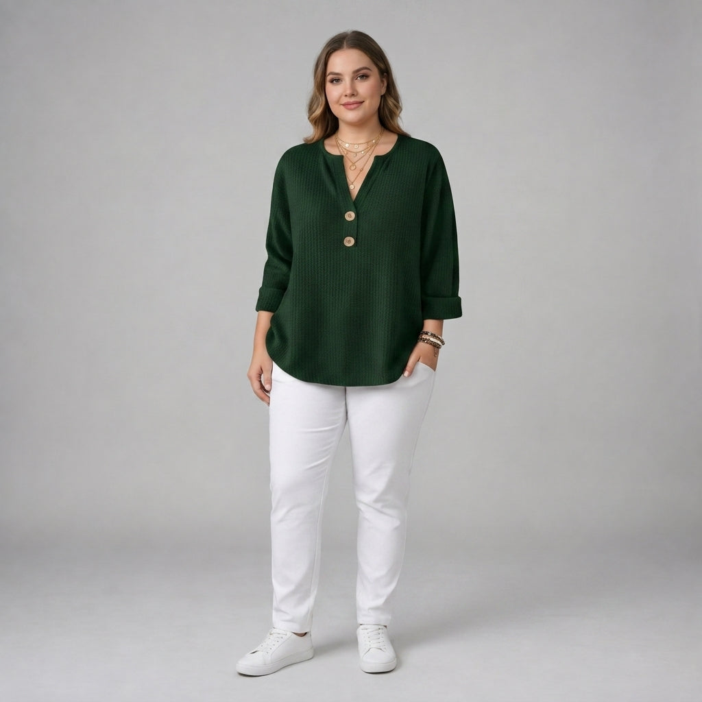 Lucinda | Henley Button Top
