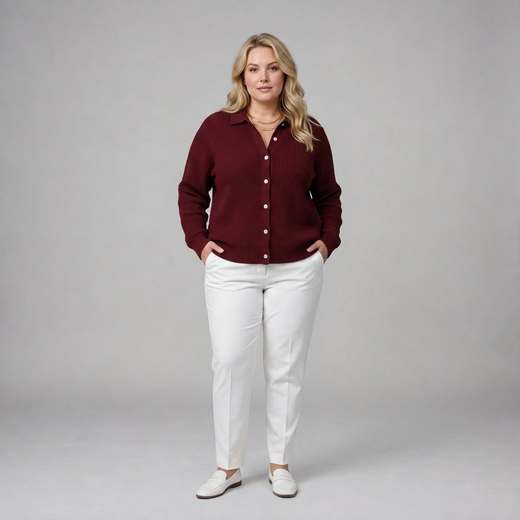 Arabella | Textured Knit Button Up Cardigan